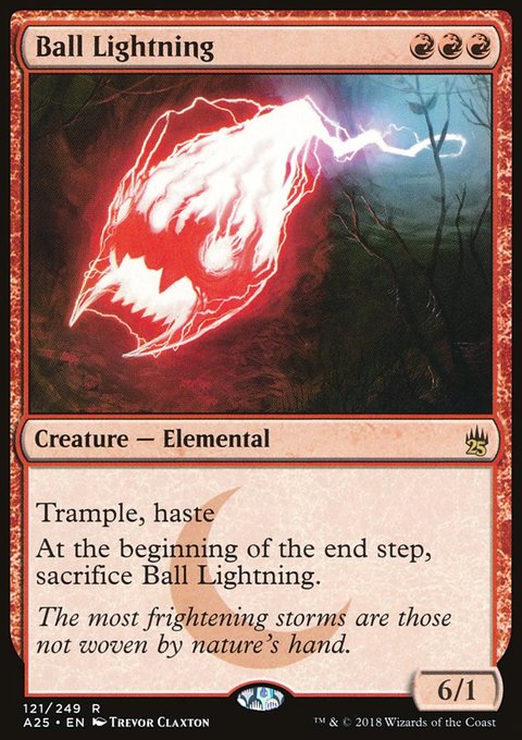 Ball Lightning, Masters 25 #121, Magic: The Gathering card