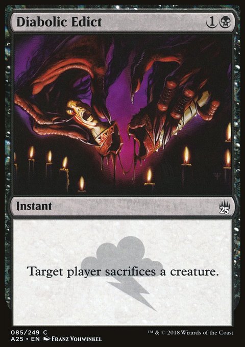 Diabolic Edict, Masters 25 #85, Magic: The Gathering card