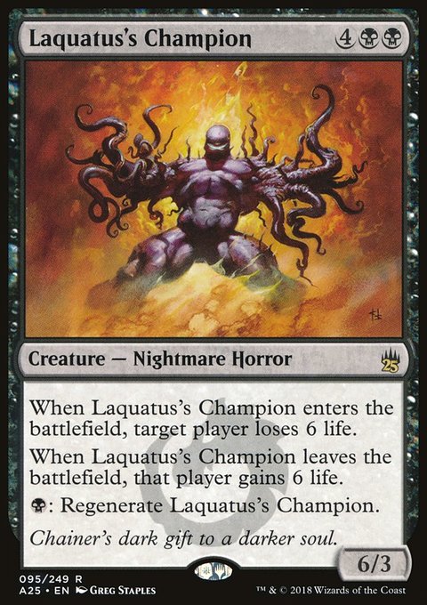 Laquatus's Champion, Masters 25 #95, Magic: The Gathering card