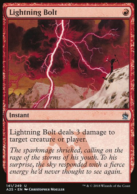 Lightning Bolt, Masters 25 #141, Magic: The Gathering card