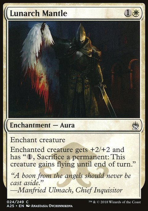 Lunarch Mantle, Masters 25 #24, Magic: The Gathering card