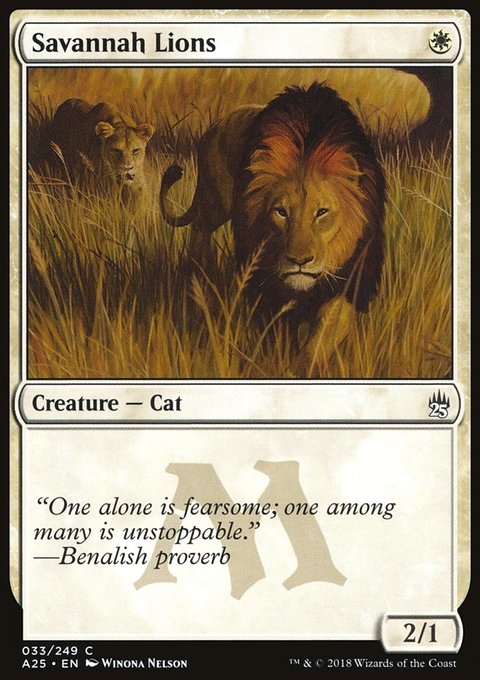 Savannah Lions, Masters 25 #33, Magic: The Gathering card