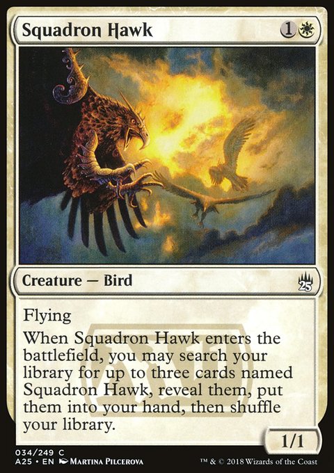 Squadron Hawk, Masters 25 #34, Magic: The Gathering card