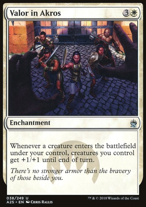 Valor in Akros, Masters 25 #38, Magic: The Gathering card