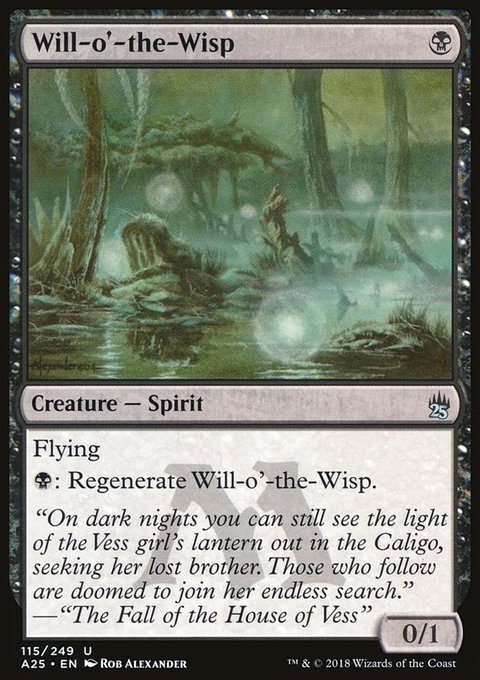 Will-o'-the-Wisp, Masters 25 #115, Magic: The Gathering card