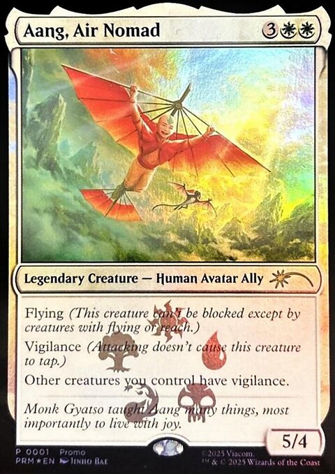 Aang, Air Nomad, Media and Collaboration Promos #2025-25, Magic: The Gathering card