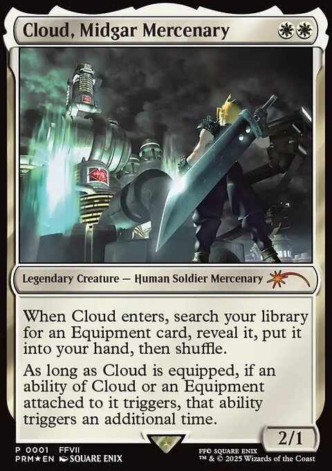 Cloud, Midgar Mercenary, Media and Collaboration Promos #2025-21, Magic: The Gathering card