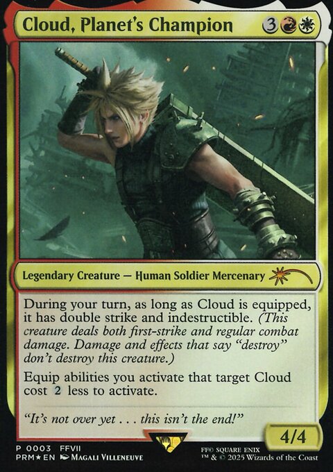 Cloud, Planet's Champion, Media and Collaboration Promos #2025-13, Magic: The Gathering card