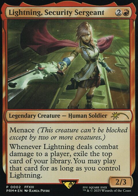 Lightning, Security Sergeant, Media and Collaboration Promos #2025-12, Magic: The Gathering card
