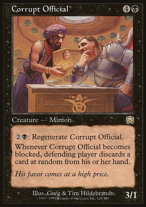 Corrupt Official, Mercadian Masques #128, Magic: The Gathering card