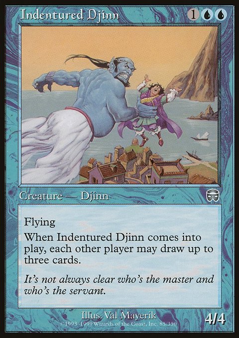 Indentured Djinn, Mercadian Masques #85, Magic: The Gathering card
