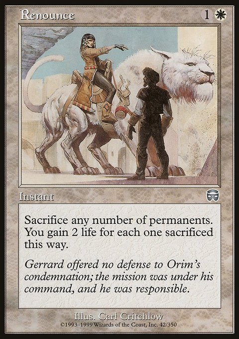 Renounce, Mercadian Masques #42, Magic: The Gathering card