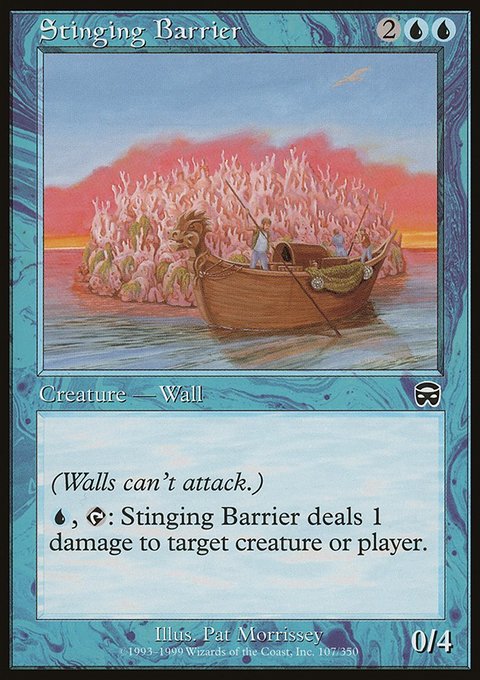 Stinging Barrier, Mercadian Masques #107, Magic: The Gathering card