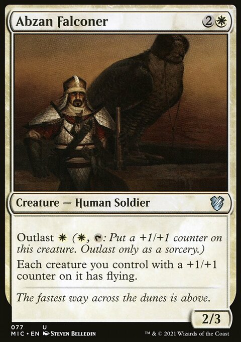 Abzan Falconer, Midnight Hunt Commander #77, Magic: The Gathering card