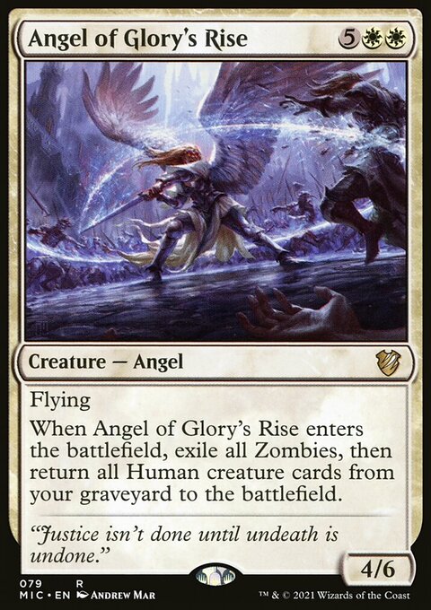 Angel of Glory's Rise, Midnight Hunt Commander #79, Magic: The Gathering card
