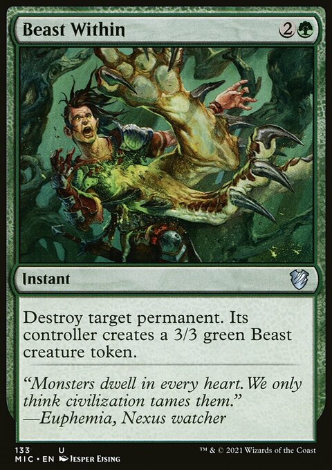 Beast Within, Midnight Hunt Commander #133, Magic: The Gathering card