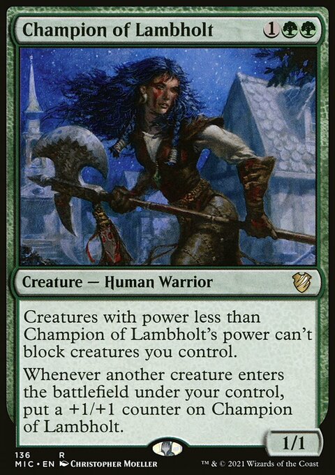 Champion of Lambholt, Midnight Hunt Commander #136, Magic: The Gathering card