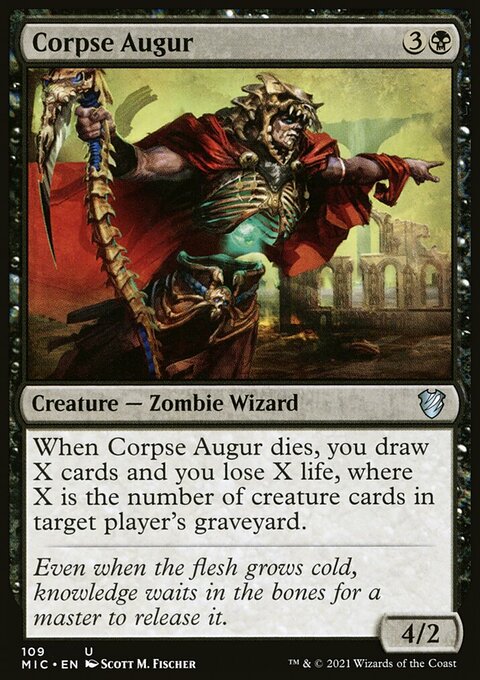 Corpse Augur, Midnight Hunt Commander #109, Magic: The Gathering card