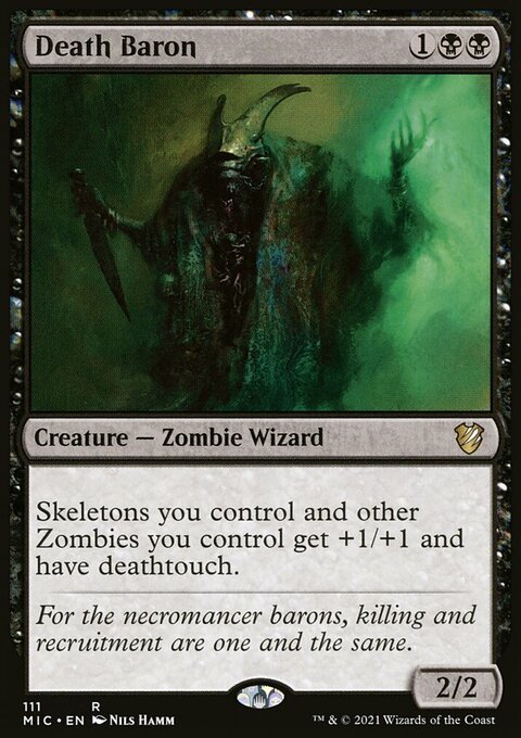 Death Baron, Midnight Hunt Commander #111, Magic: The Gathering card