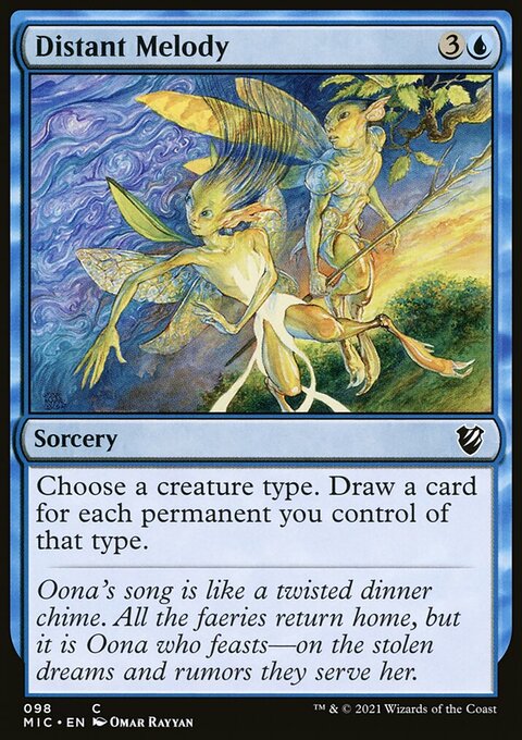 Distant Melody, Midnight Hunt Commander #98, Magic: The Gathering card