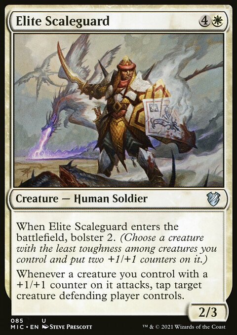 Elite Scaleguard, Midnight Hunt Commander #85, Magic: The Gathering card