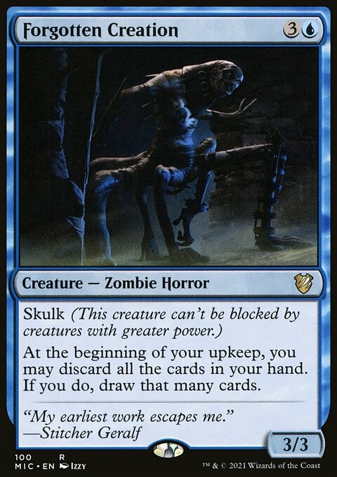 Forgotten Creation, Midnight Hunt Commander #100, Magic: The Gathering card