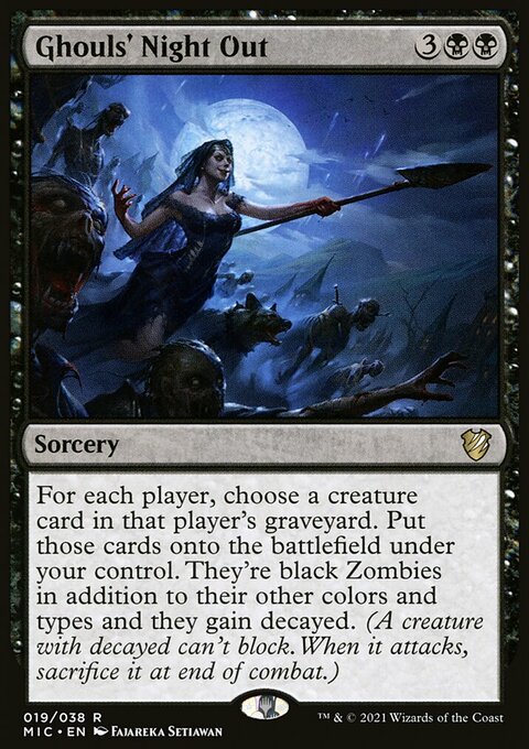 Ghouls' Night Out, Midnight Hunt Commander #19, Magic: The Gathering card