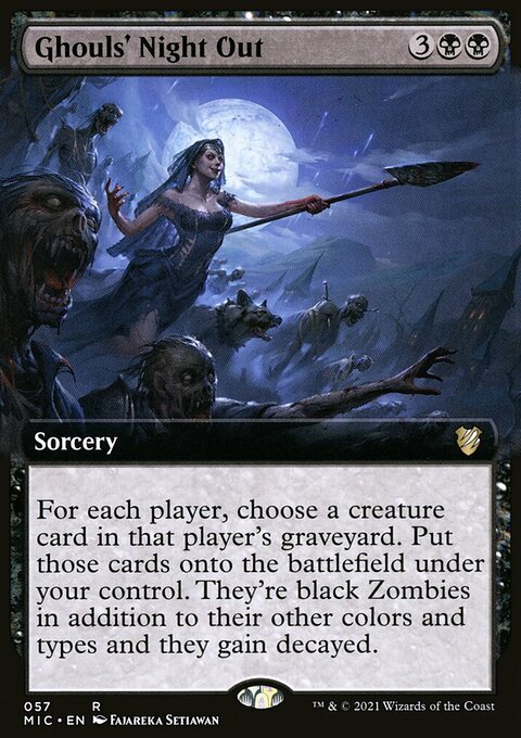 Ghouls' Night Out, Midnight Hunt Commander #57, Magic: The Gathering card