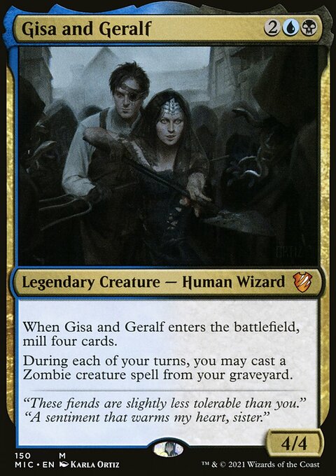 Gisa and Geralf, Midnight Hunt Commander #150, Magic: The Gathering card