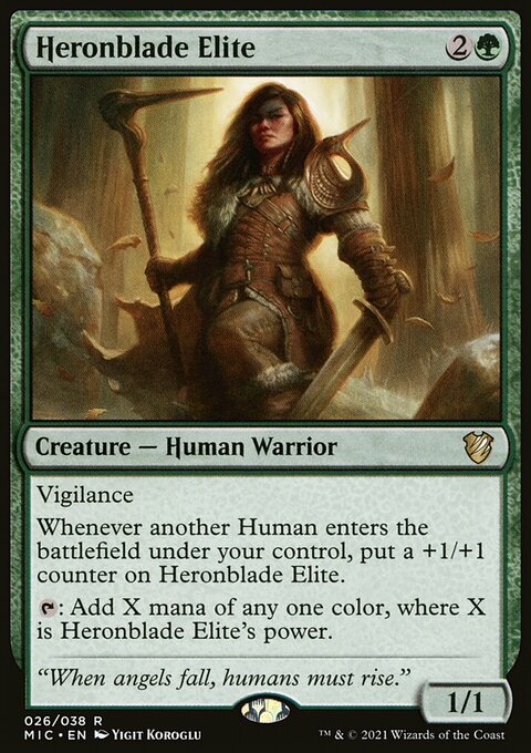 Heronblade Elite, Midnight Hunt Commander #26, Magic: The Gathering card