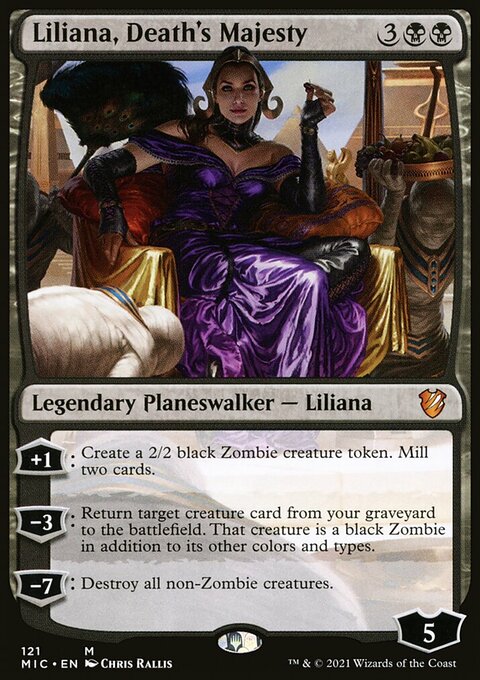 Liliana, Death's Majesty, Midnight Hunt Commander #121, Magic: The Gathering card
