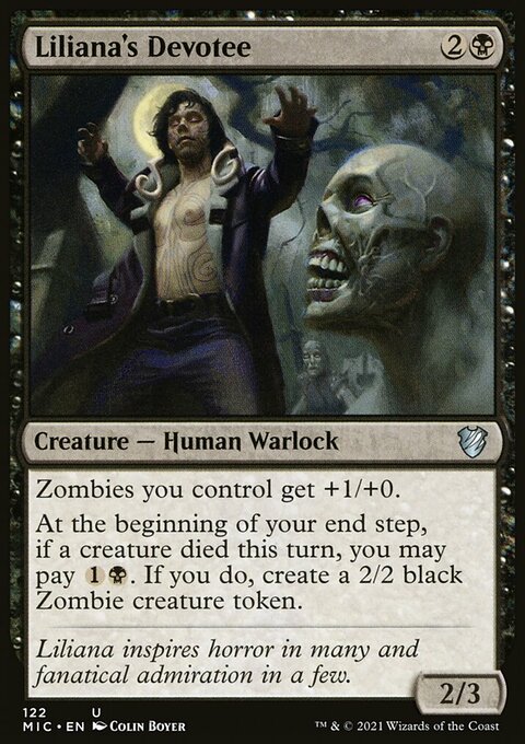 Liliana's Devotee, Midnight Hunt Commander #122, Magic: The Gathering card
