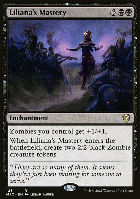 Liliana's Mastery, Midnight Hunt Commander #123, Magic: The Gathering card