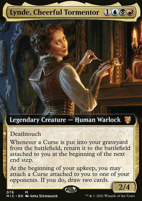 Lynde, Cheerful Tormentor, Midnight Hunt Commander #76, Magic: The Gathering card