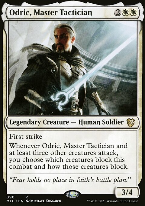 Odric, Master Tactician, Midnight Hunt Commander #90, Magic: The Gathering card