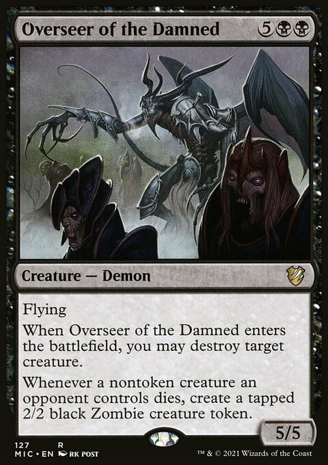 Overseer of the Damned, Midnight Hunt Commander #127, Magic: The Gathering card
