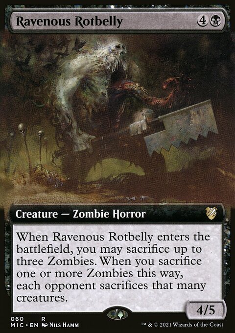 Ravenous Rotbelly, Midnight Hunt Commander #60, Magic: The Gathering card