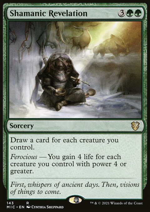 Shamanic Revelation, Midnight Hunt Commander #143, Magic: The Gathering card