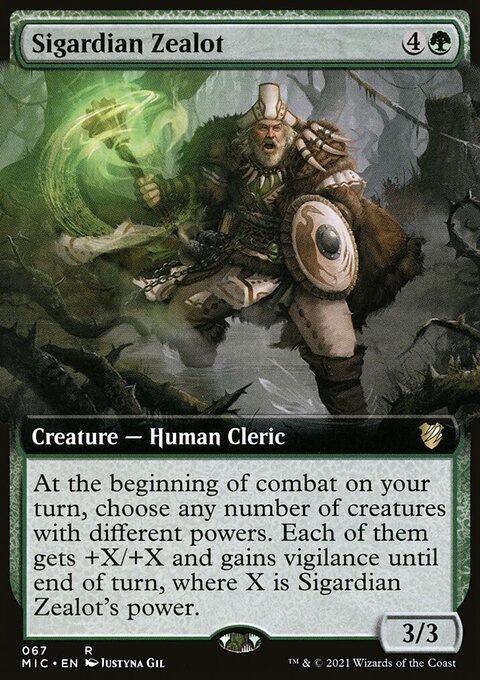 Sigardian Zealot, Midnight Hunt Commander #67, Magic: The Gathering card