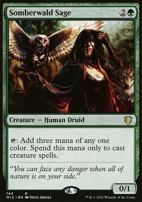 Somberwald Sage, Midnight Hunt Commander #144, Magic: The Gathering card
