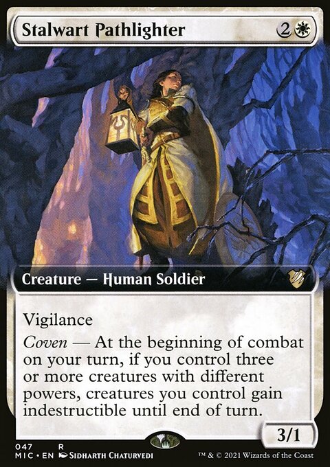 Stalwart Pathlighter, Midnight Hunt Commander #47, Magic: The Gathering card