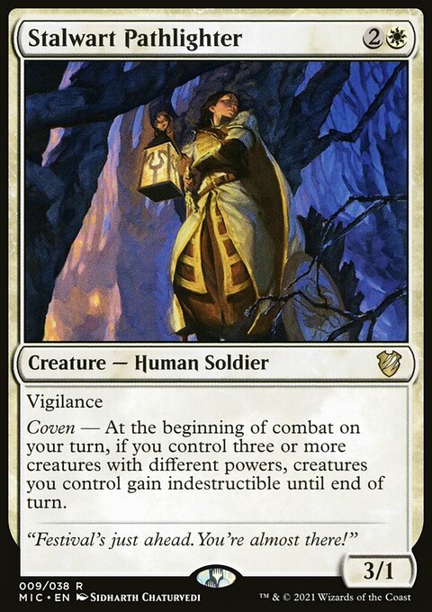 Stalwart Pathlighter, Midnight Hunt Commander #9, Magic: The Gathering card
