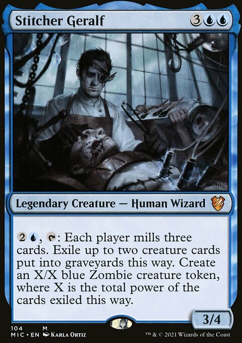 Stitcher Geralf, Midnight Hunt Commander #104, Magic: The Gathering card