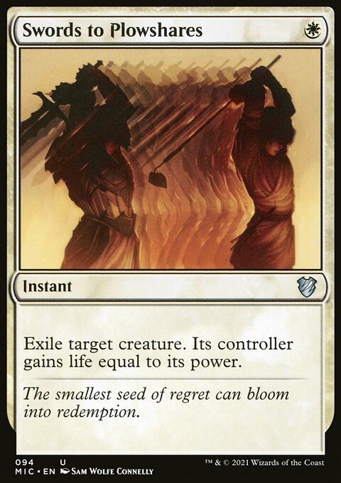 Swords to Plowshares, Midnight Hunt Commander #94, Magic: The Gathering card