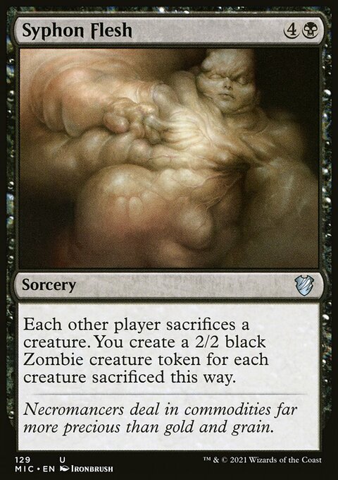 Syphon Flesh, Midnight Hunt Commander #129, Magic: The Gathering card