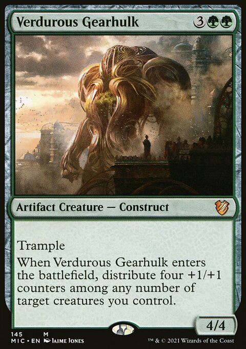 Verdurous Gearhulk, Midnight Hunt Commander #145, Magic: The Gathering card