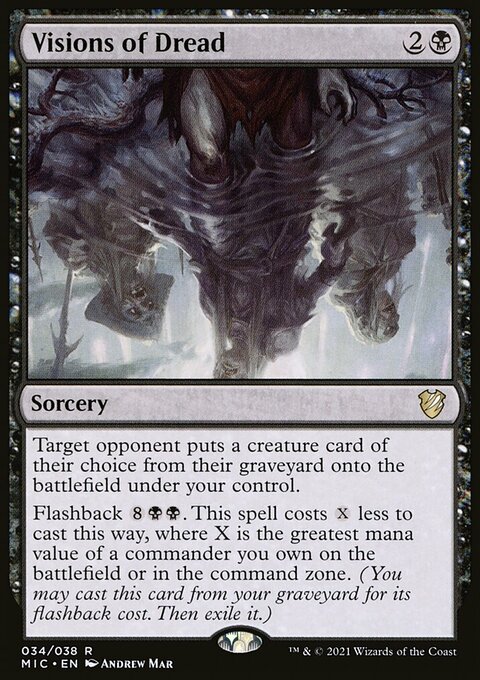 Visions of Dread, Midnight Hunt Commander #34, Magic: The Gathering card