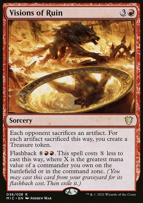 Visions of Ruin, Midnight Hunt Commander #36, Magic: The Gathering card