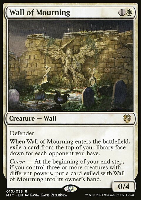 Wall of Mourning, Midnight Hunt Commander #10, Magic: The Gathering card