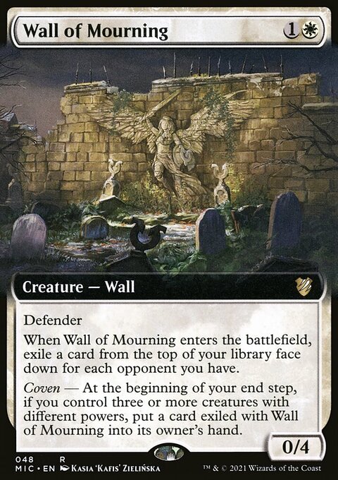 Wall of Mourning, Midnight Hunt Commander #48, Magic: The Gathering card